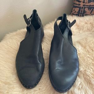 Womens lucky brand black bootie boot mule black leather size11